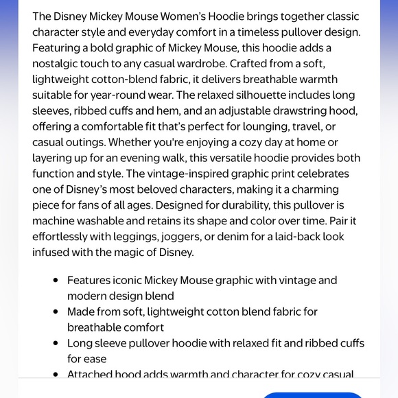 NWTS Disney Mickey & Minnie Character Graphic Hoodie - Cream - Picture 16 of 16